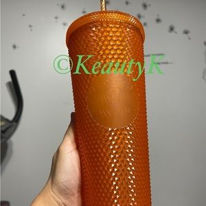 Orange bling studded venti Starbucks cold cup oversea 24 oz tumbler